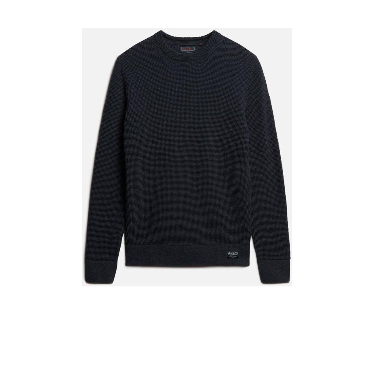 Superdry Gebreide trui TEXTURED CREW KNIT JUMPER met gestructureerd wafelbreipatroon