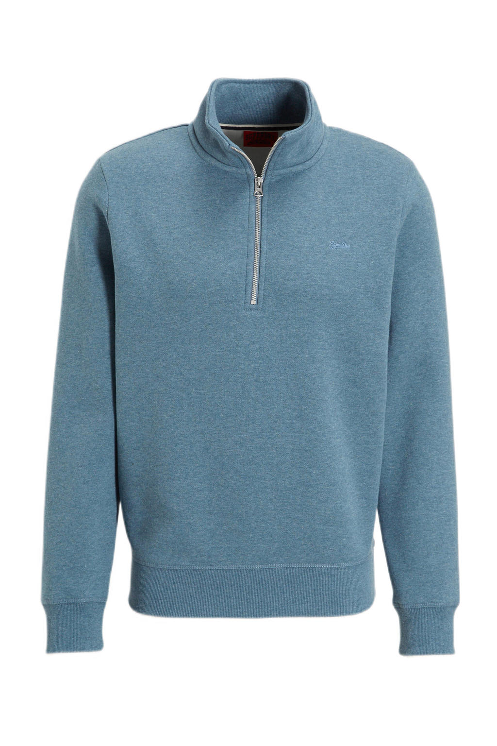 Felpa con cappuccio e zip stile baseball in cotone biologico Vintage Logoathletic grey marl/bluestone marl da Uomo | IT