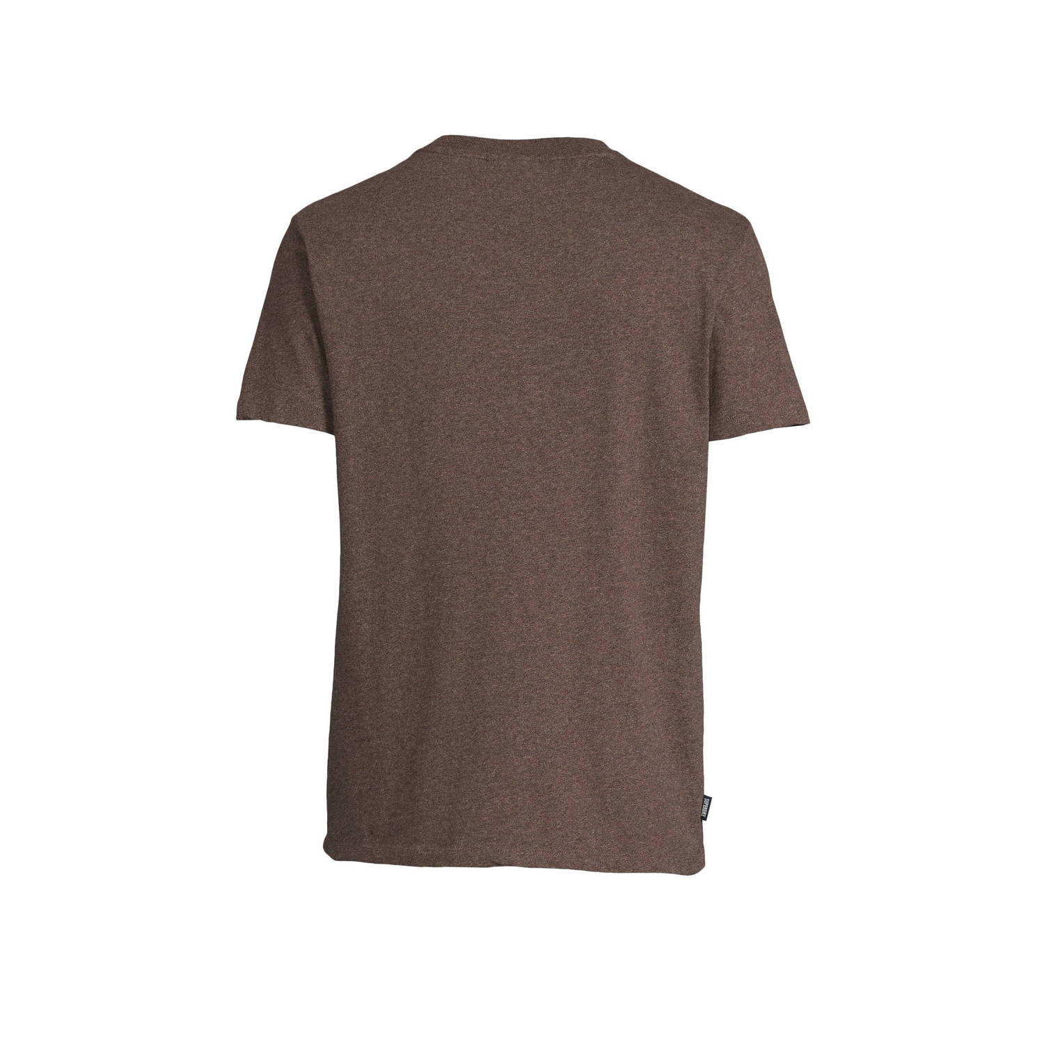 Superdry slim fit T-shirt met logo cocoa brown marl