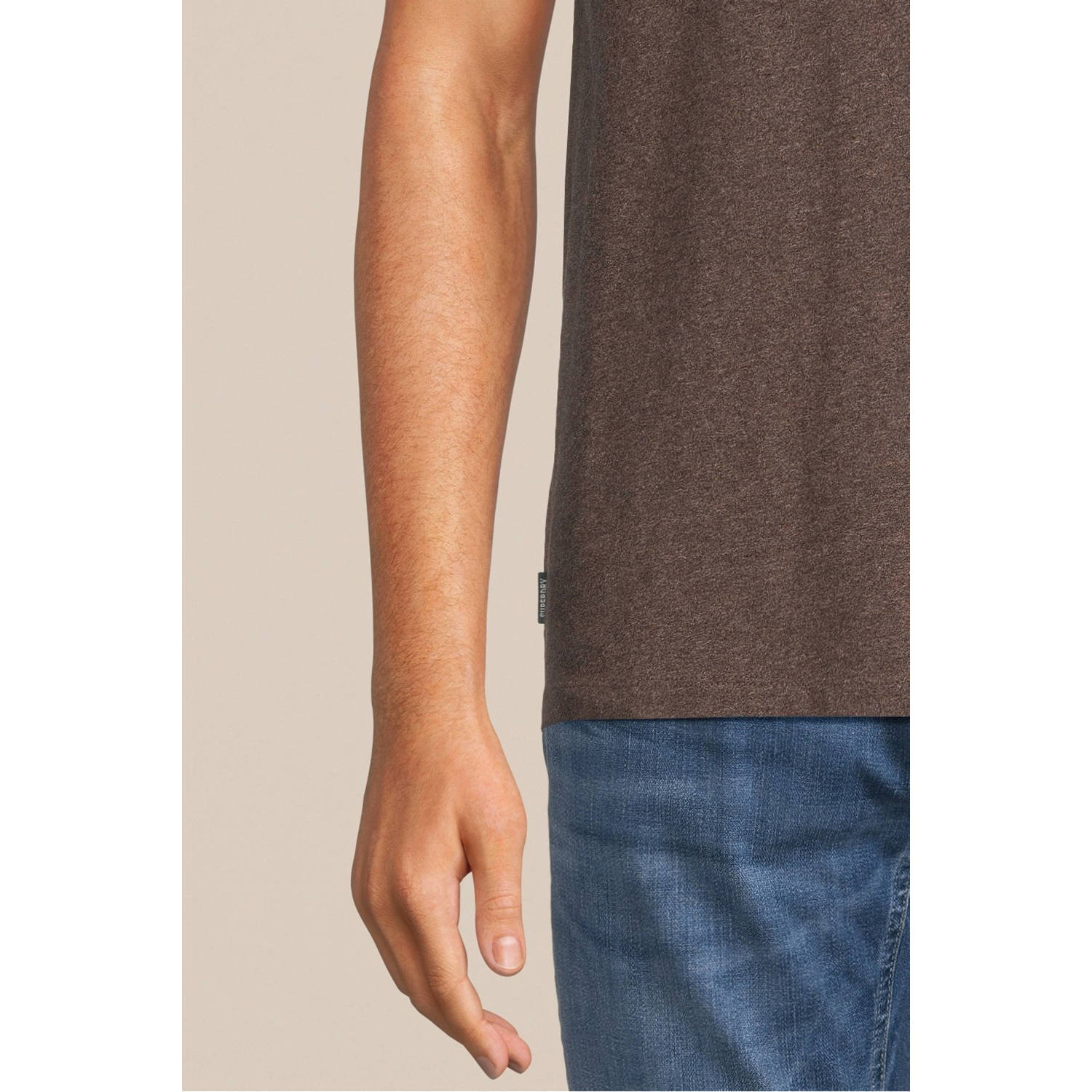 Superdry slim fit T-shirt cacao bruin