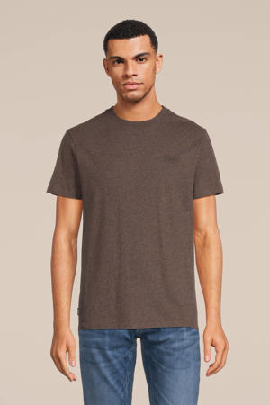 slim fit T-shirt cacao bruin
