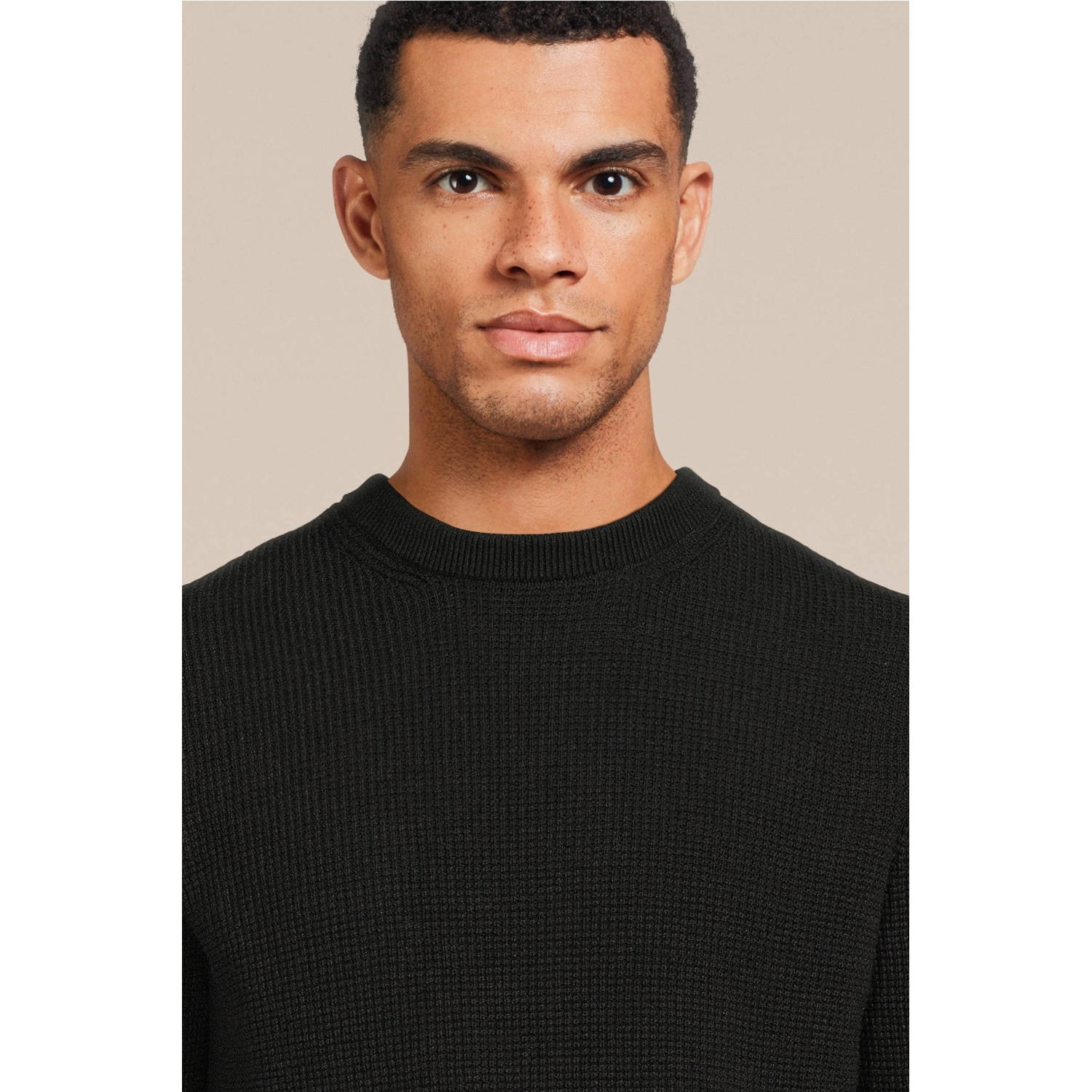 Superdry gebreide trui raven black heather