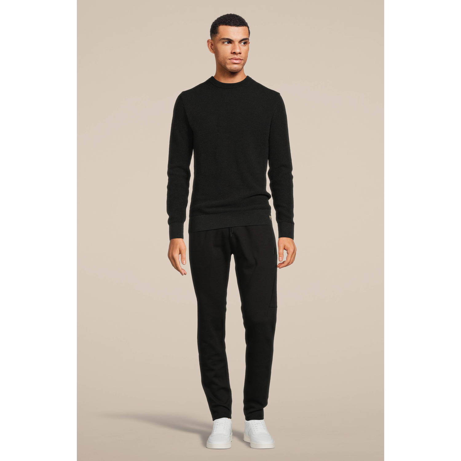 Superdry gebreide trui raven black heather