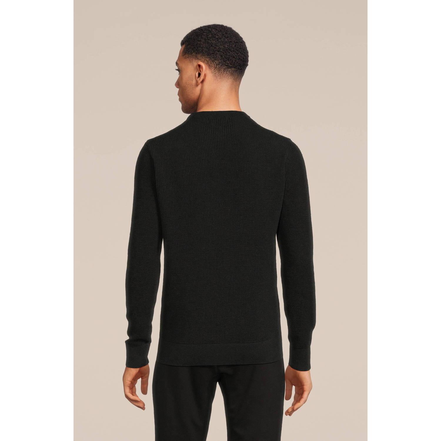 Superdry gebreide trui raven black heather