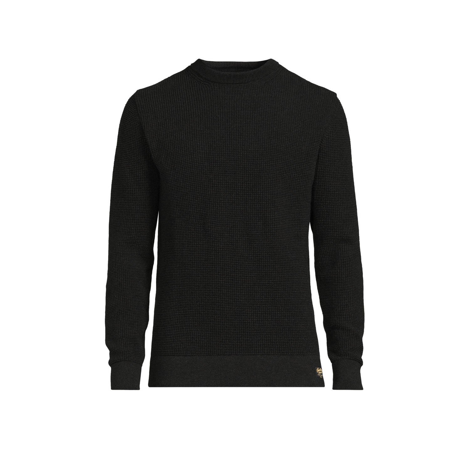 Superdry Gebreide pullover met structuurmotief en ronde hals