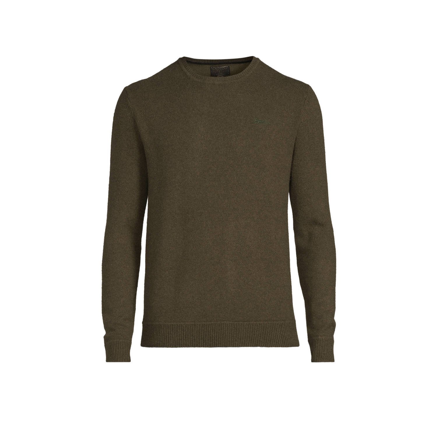 Superdry gebreide trui met wol en logo spruce green