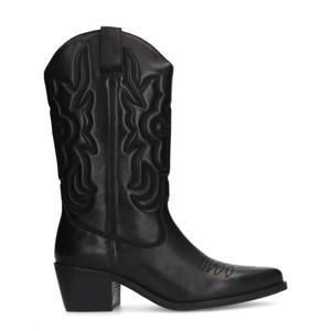 leren cowboy laarzen zwart
