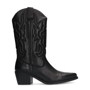 leren cowboy laarzen zwart