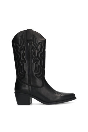 leren cowboy laarzen zwart