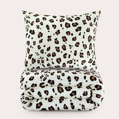 W polyester-katoenen dekbedovertrek 1 persoons (140x220 cm) - Beige