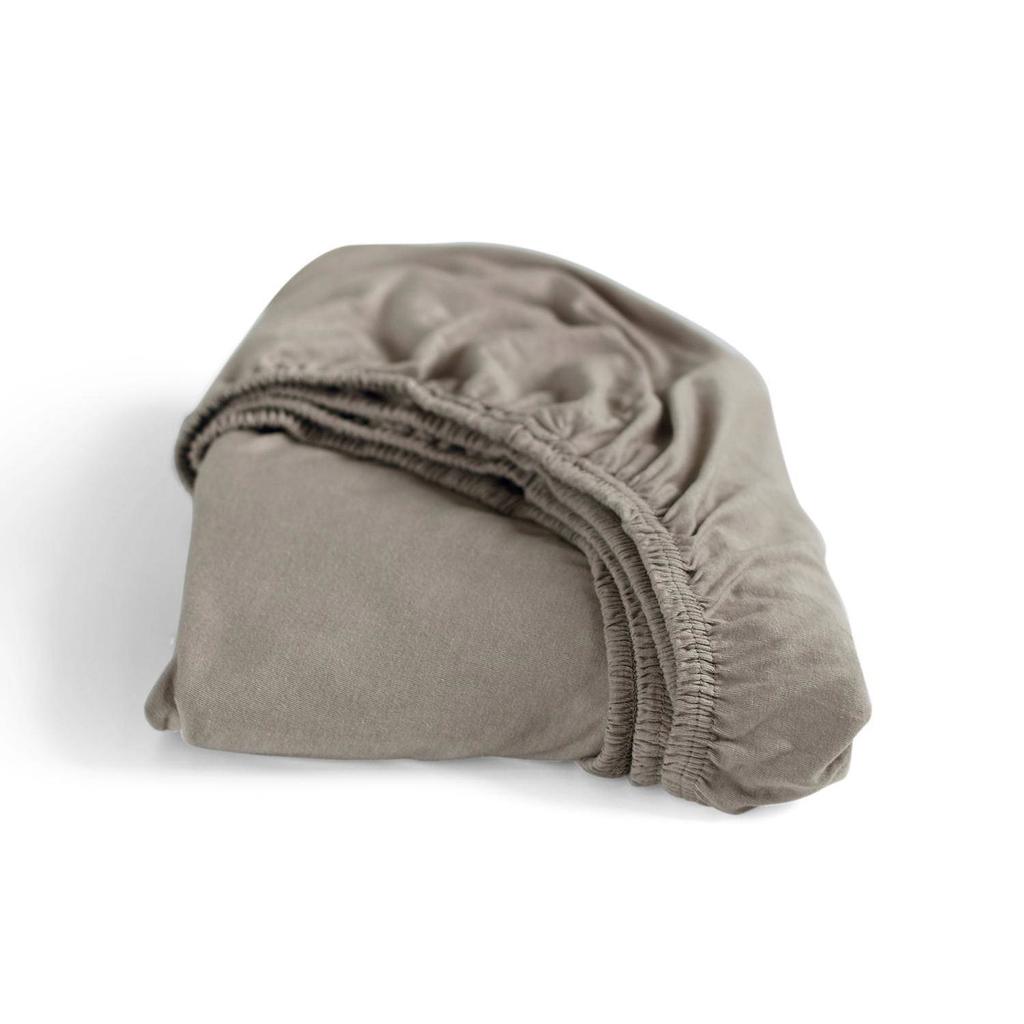 Cinderella jersey hoeslaken - taupe (35 cm hoog)