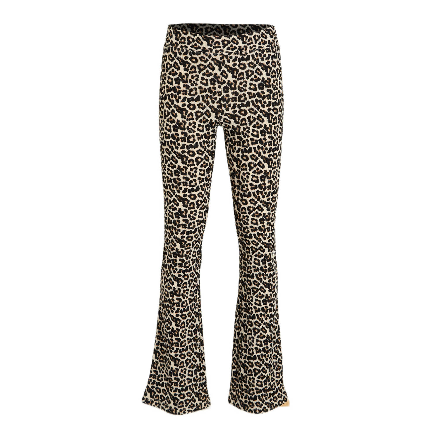 Only KIDS GIRL flared broek KOGMIGAN met panterprint beige zwart Meisjes Viscose 128