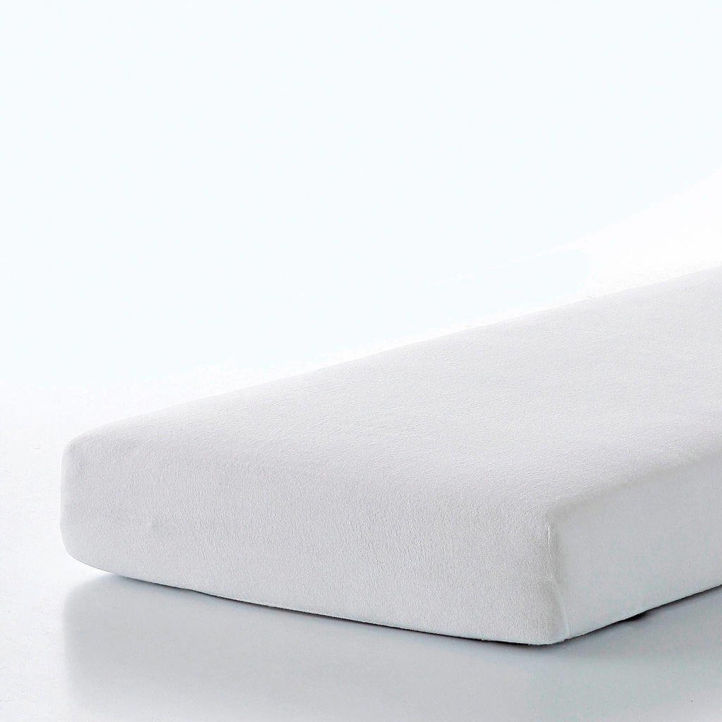 W katoenen molton hoeslaken (tot 25 cm matras) wit