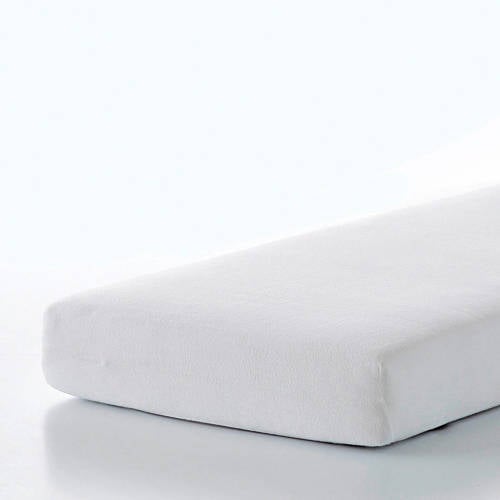 W katoenen molton hoeslaken (tot 25 cm matras) wit afbeelding