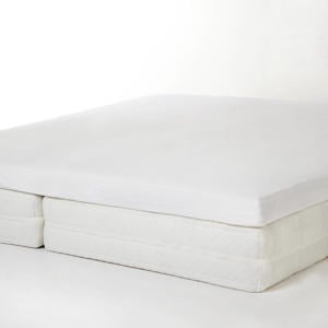 katoenen molton topper (tot 15 cm) - wit