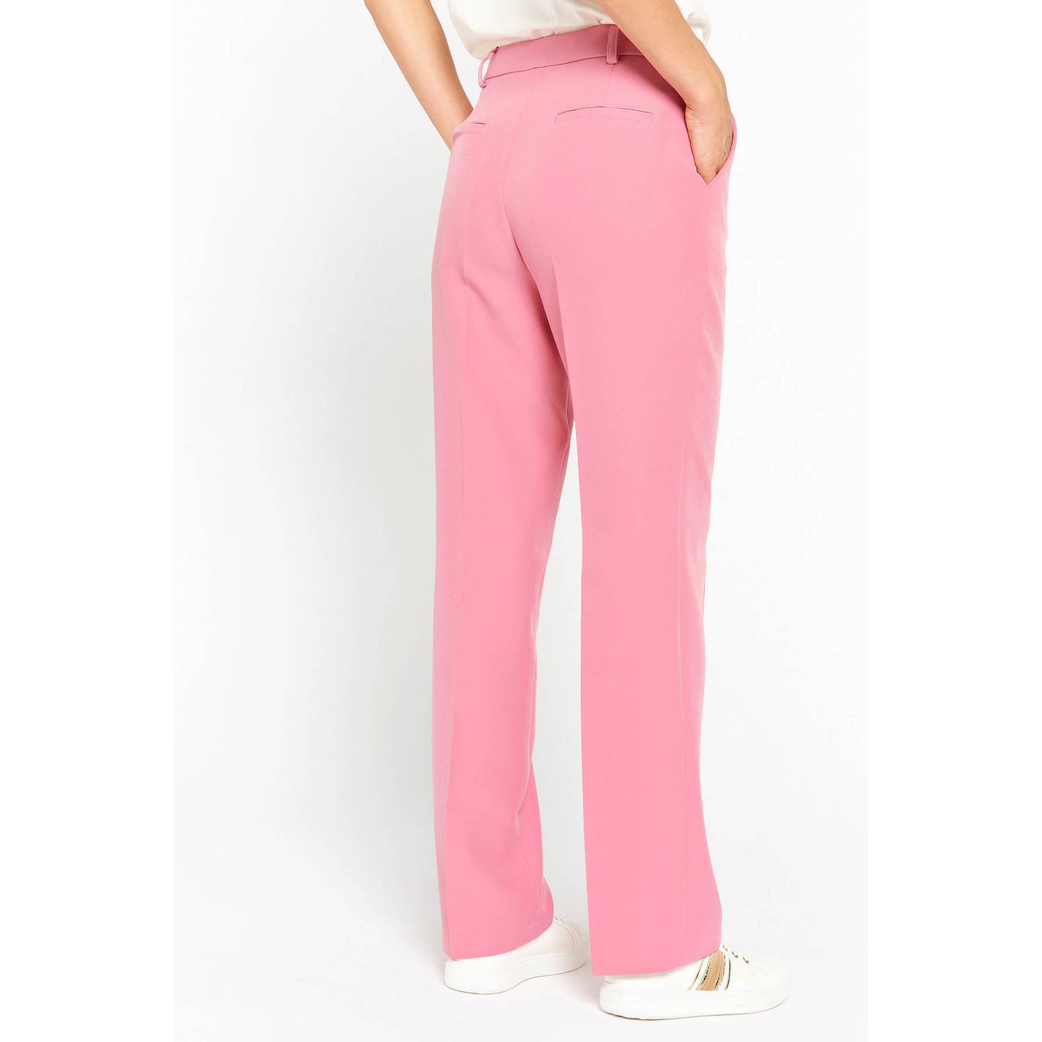 LOLALIZA high waist straight fit pantalon roze