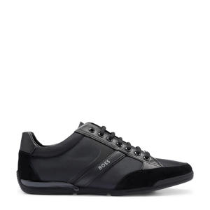 Saturn leren sneakers zwart