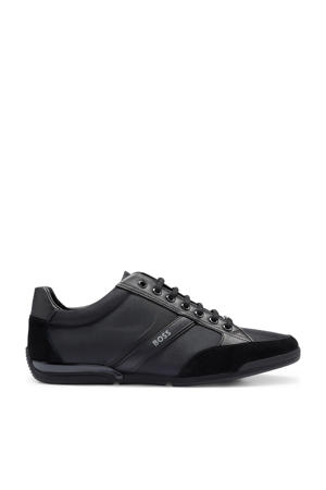 Saturn leren sneakers zwart