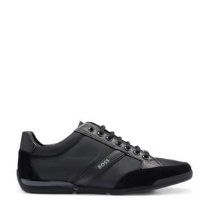 Saturn leren sneakers zwart