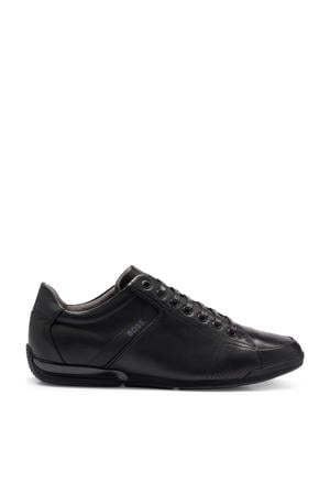 Saturn leren sneakers zwart