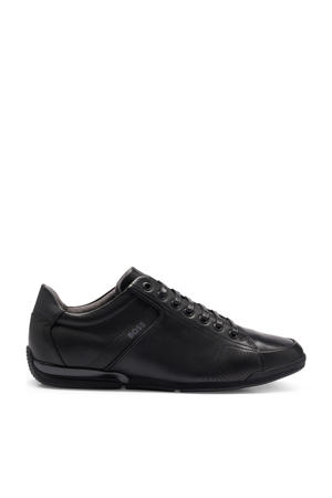 Saturn leren sneakers zwart