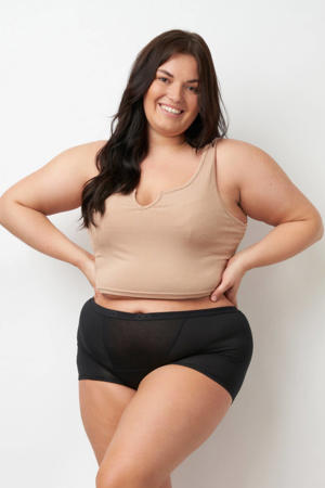extra sterk/nacht absorberende boyshort menstruatieslip zwart