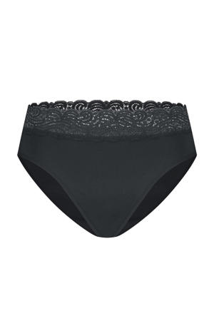 medium absorberende menstruatieslip met kant zwart