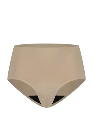 medium/sterk absorberende seamless high waist menstruatieslip beige
