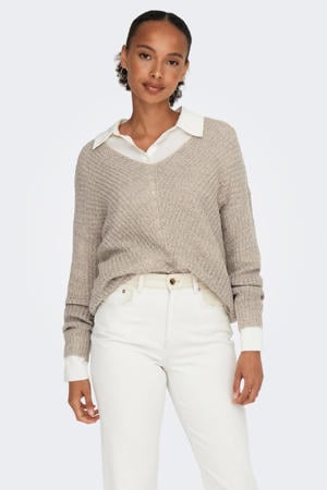 gebreide trui JDYNEW beige