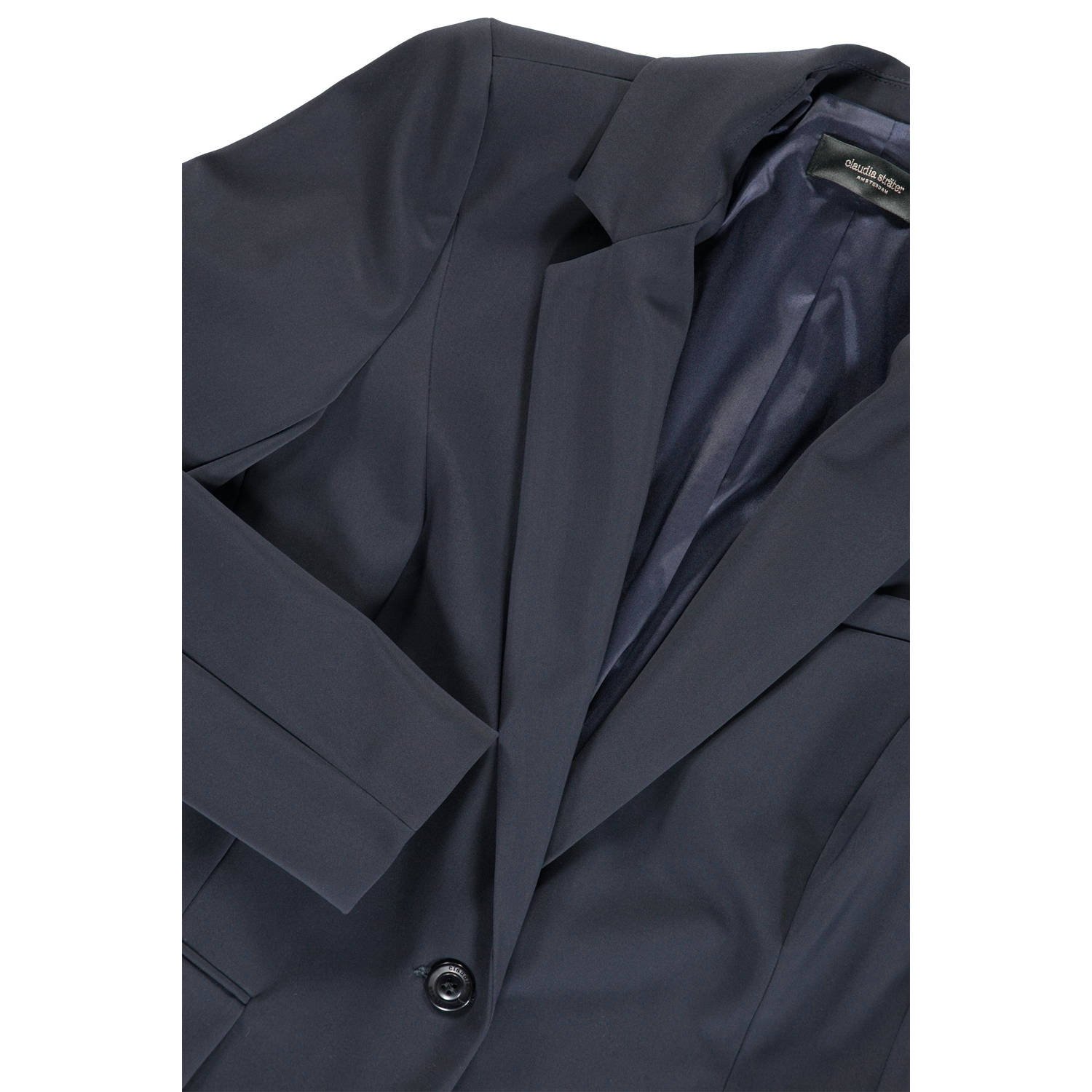 Claudia Sträter jersey getailleerde blazer marine