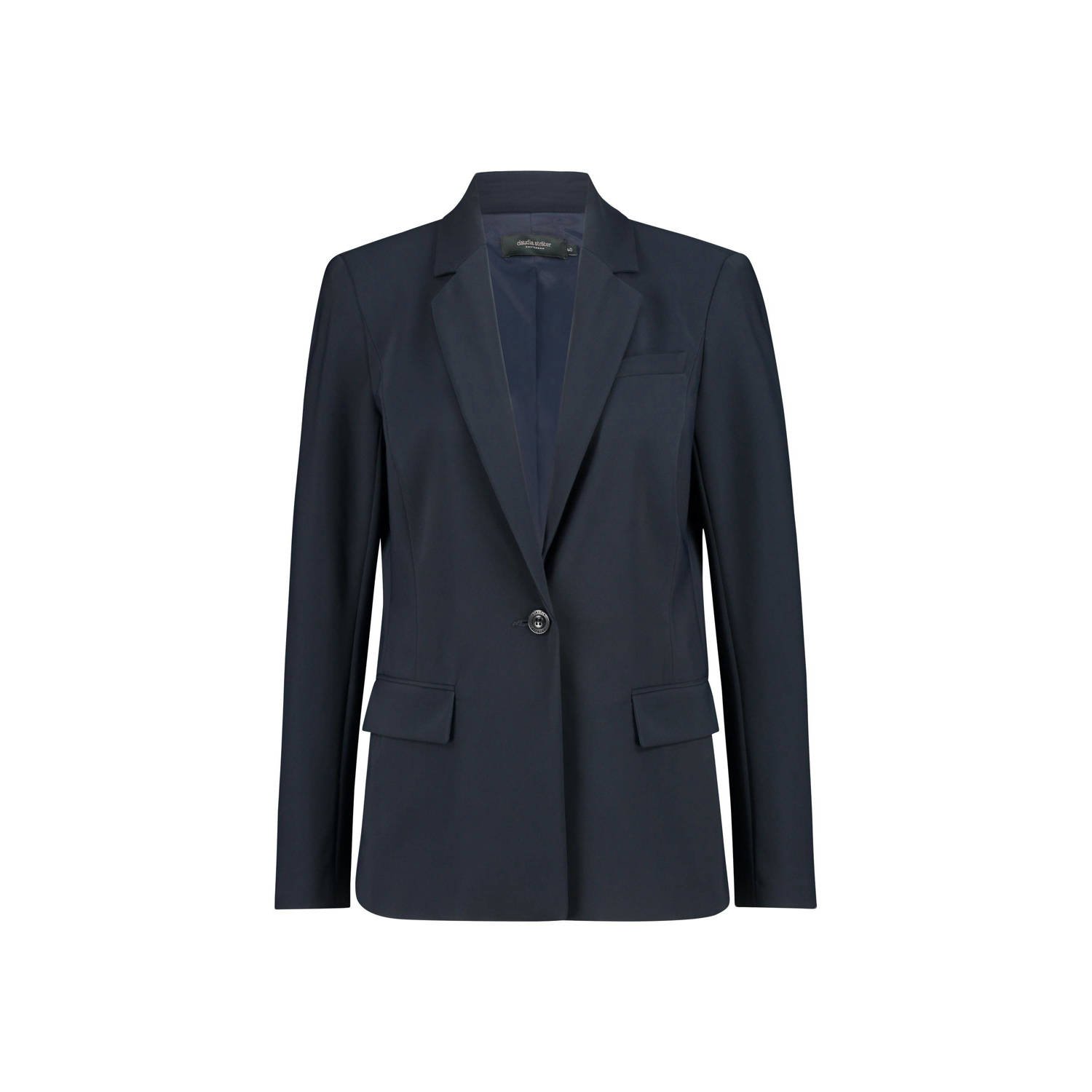 Claudia Sträter jersey getailleerde blazer marine