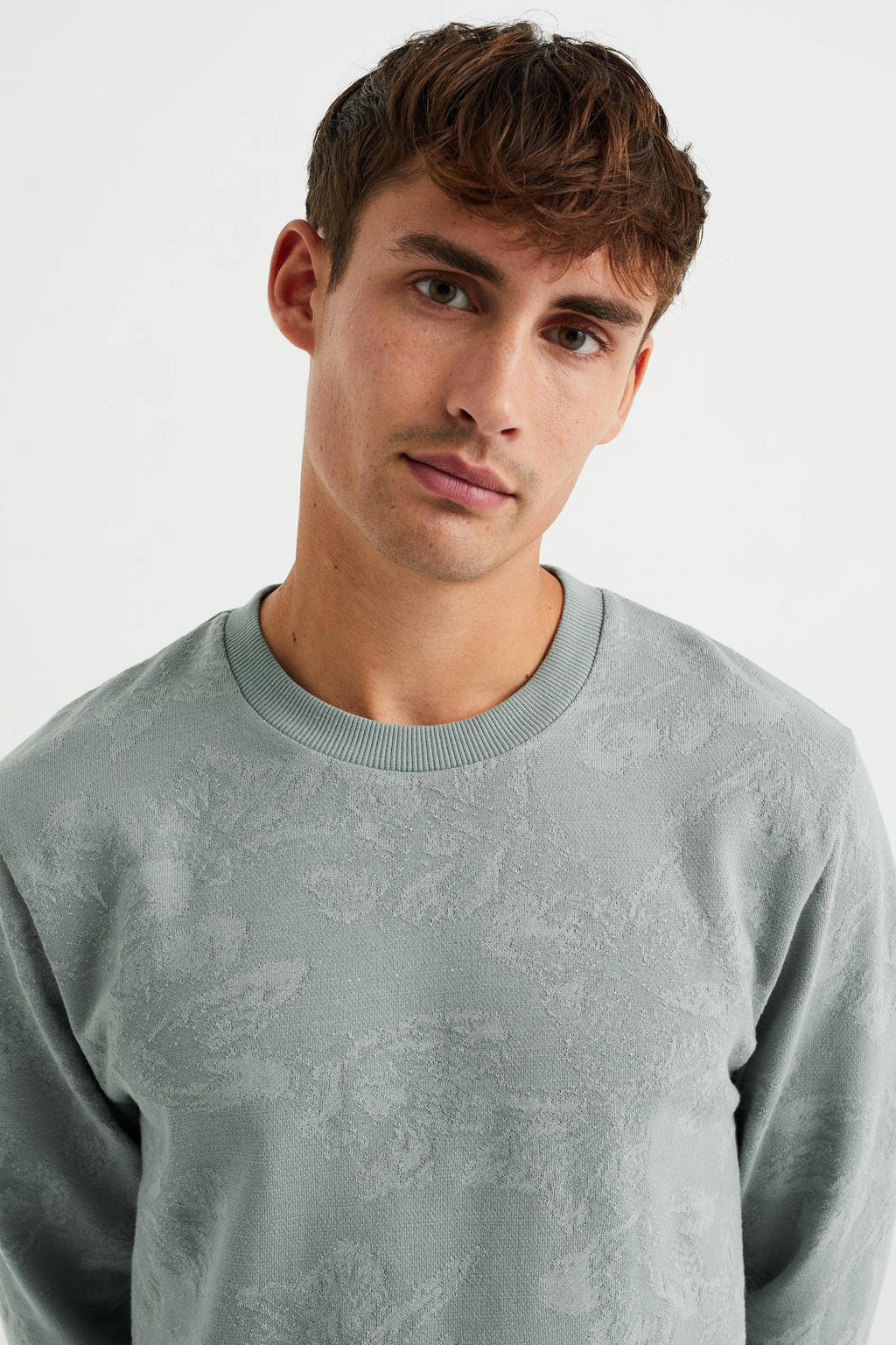 WE Fashion sweater met jacquard lichtblauw wehkamp
