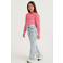 WE Fashion gestreepte longsleeve rood/wit