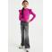 WE Fundamentals longsleeve met ruches fuchsia