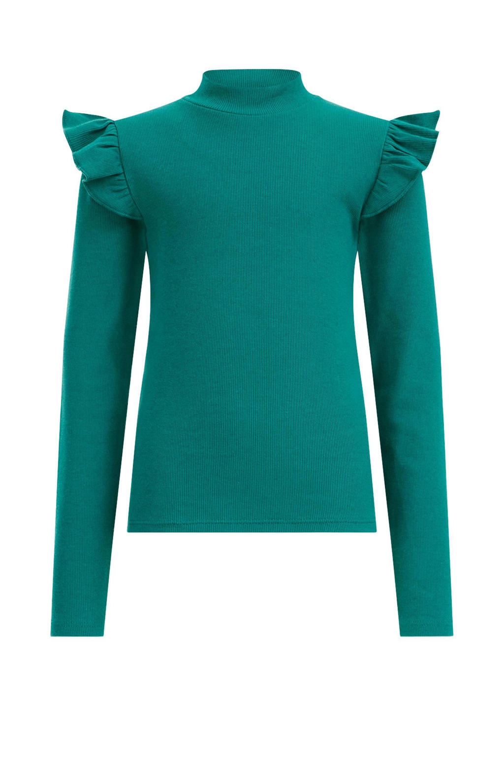 WE Fundamentals longsleeve met ruches groen
