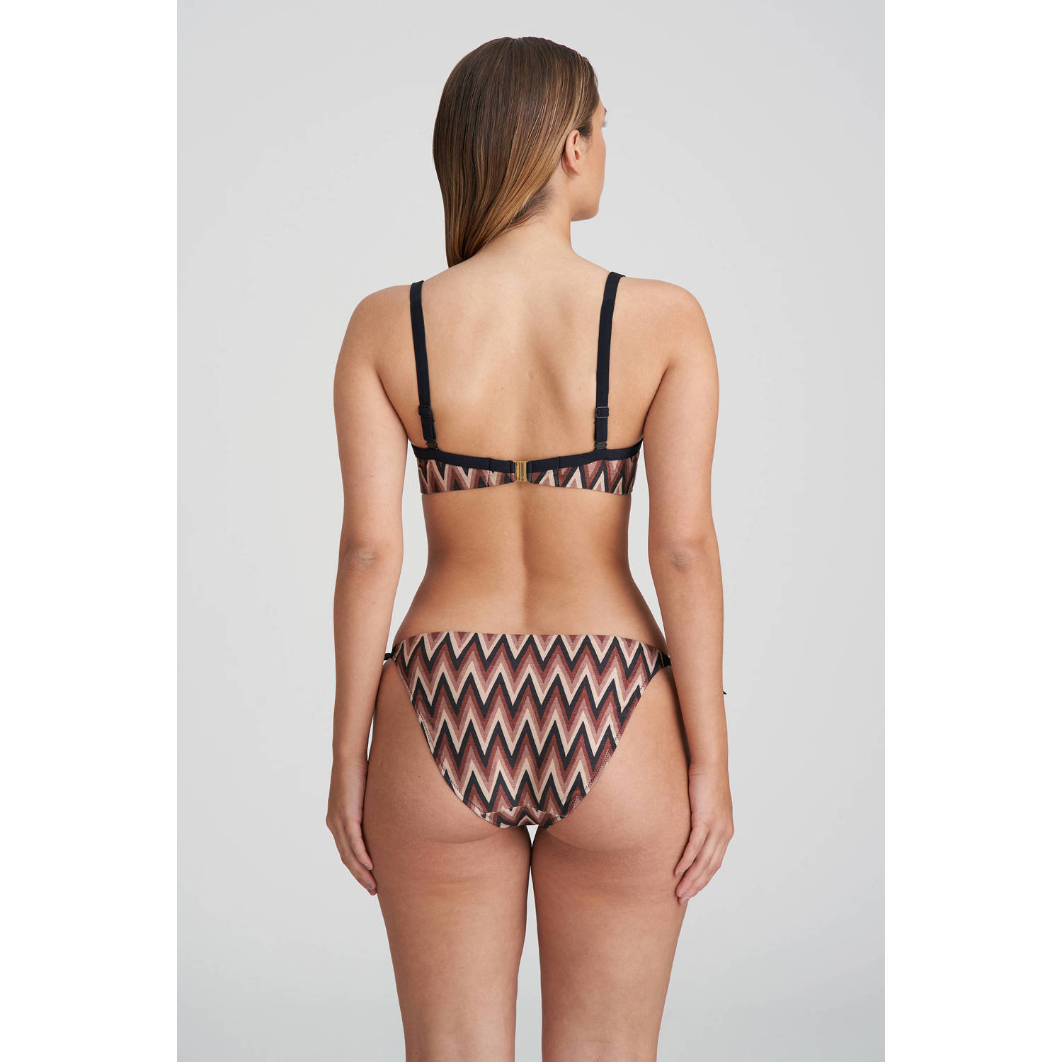 Marie Jo strik bikinibroekje Su Ana met lurex bruin zwart