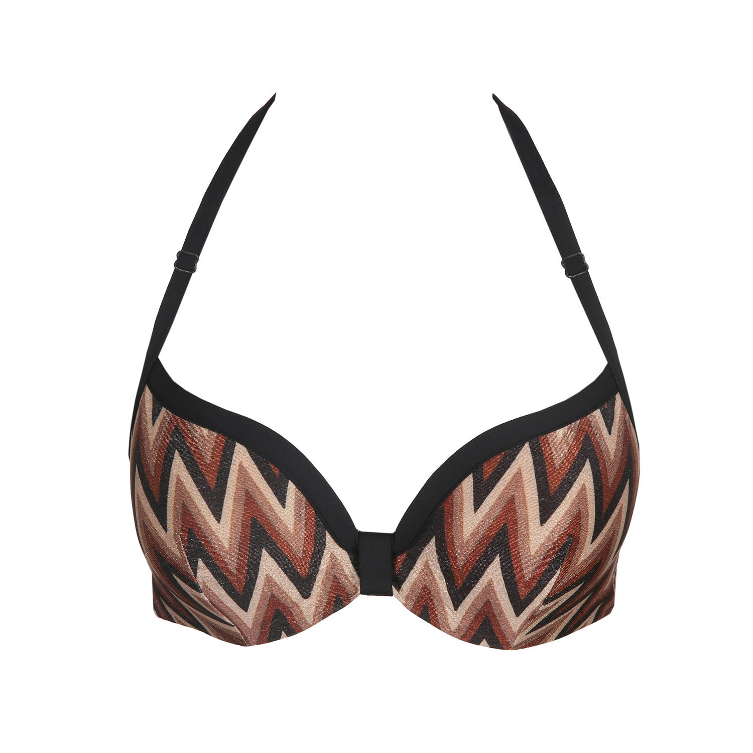 Marie Jo voorgevormde beugel bikinitop Su Ana met lurex bruin zwart