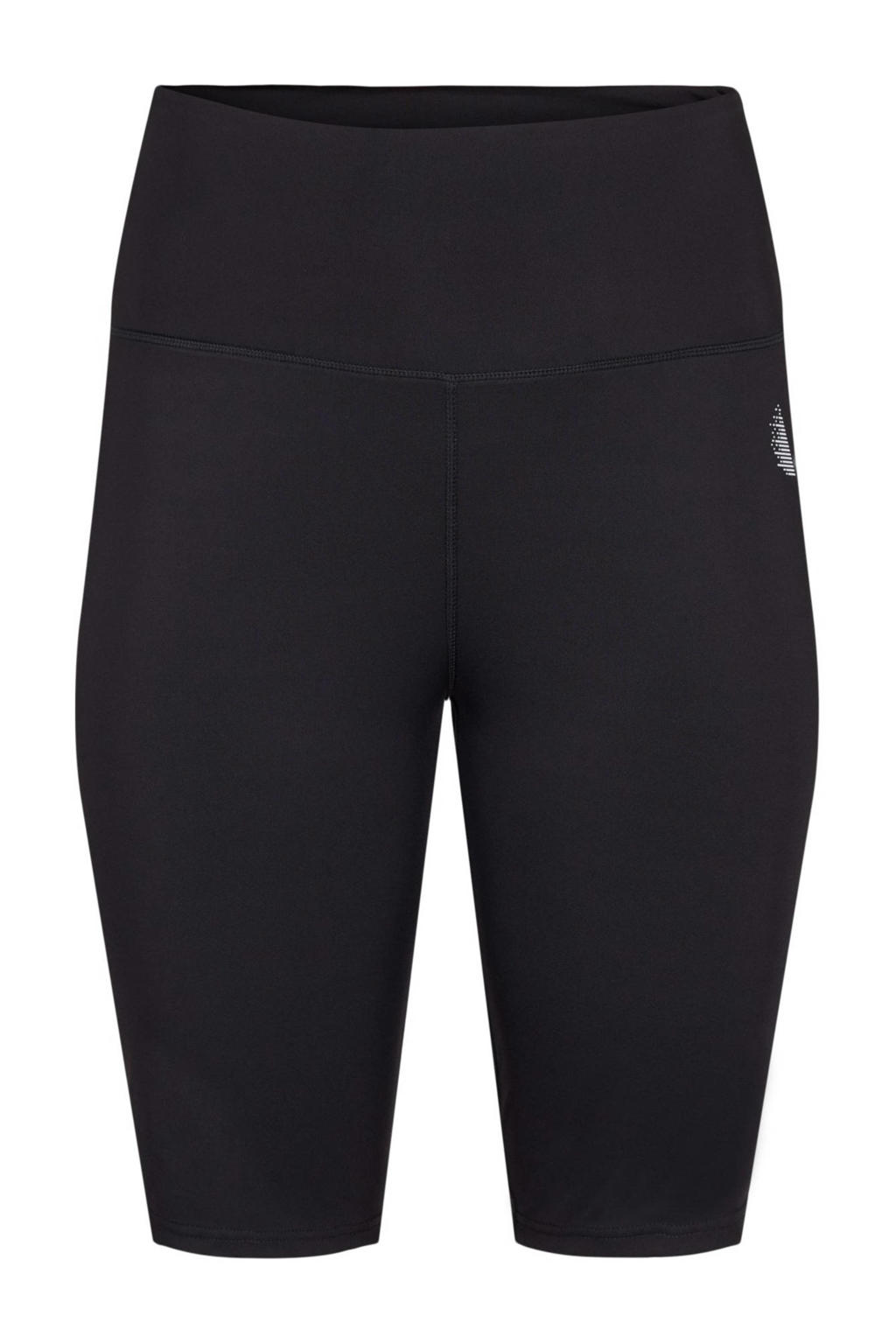 Zwarte dames ACTIVE By Zizzi Plus Size fiets short Sus van polyester met slim fit en high waist