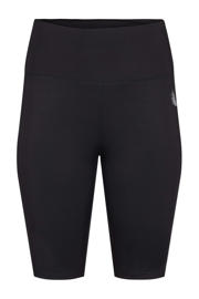 thumbnail: Zwarte dames ACTIVE By Zizzi Plus Size fiets short Sus van polyester met slim fit en high waist
