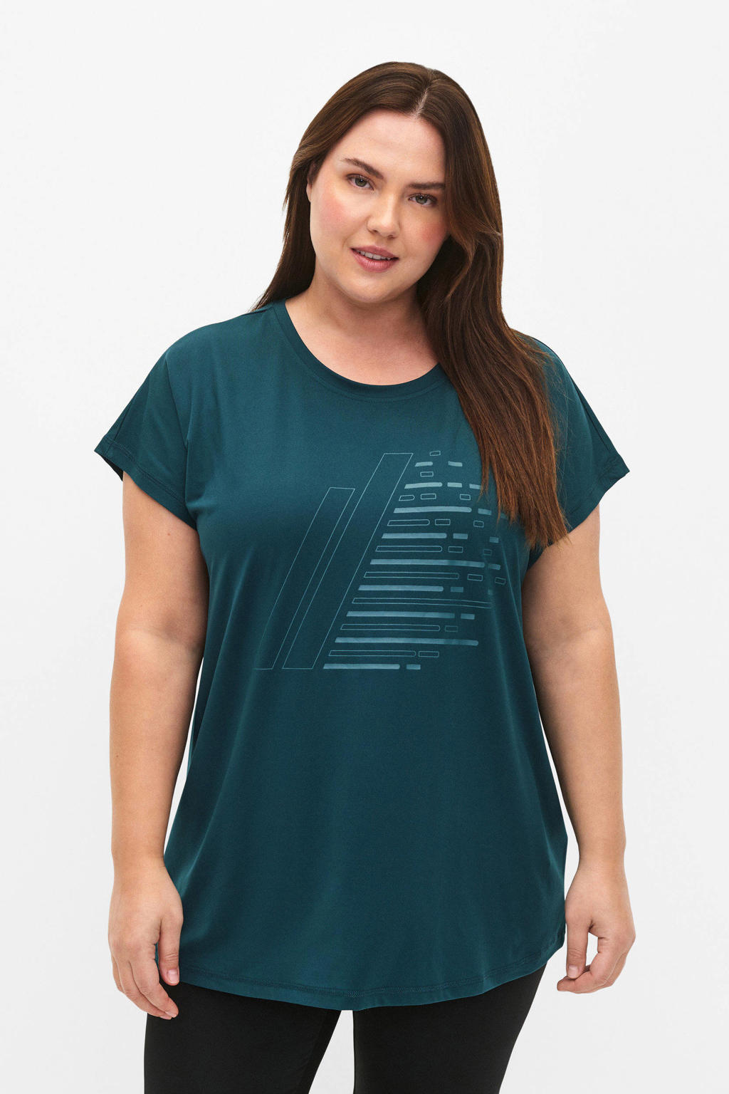 ACTIVE By Zizzi Plus Size sport Tshirt petrol wehkamp