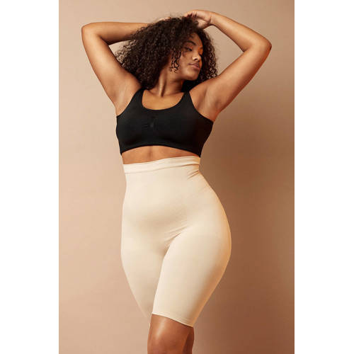 Zizzi high waist corrigerende short lichtbeige afbeelding