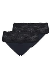 thumbnail: Zizzi high waist string LCARA (set van 2) zwart