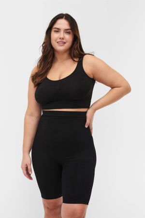 high waist corrigerende short zwart