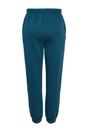 thumbnail: Donkerblauwe dames PIECES high waist regular fit sweatpants van katoen met elastische tailleband en effen