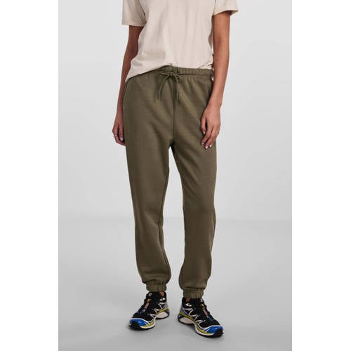 PIECES high waist regular fit sweatpants PCCHILLI olijfgroen afbeelding