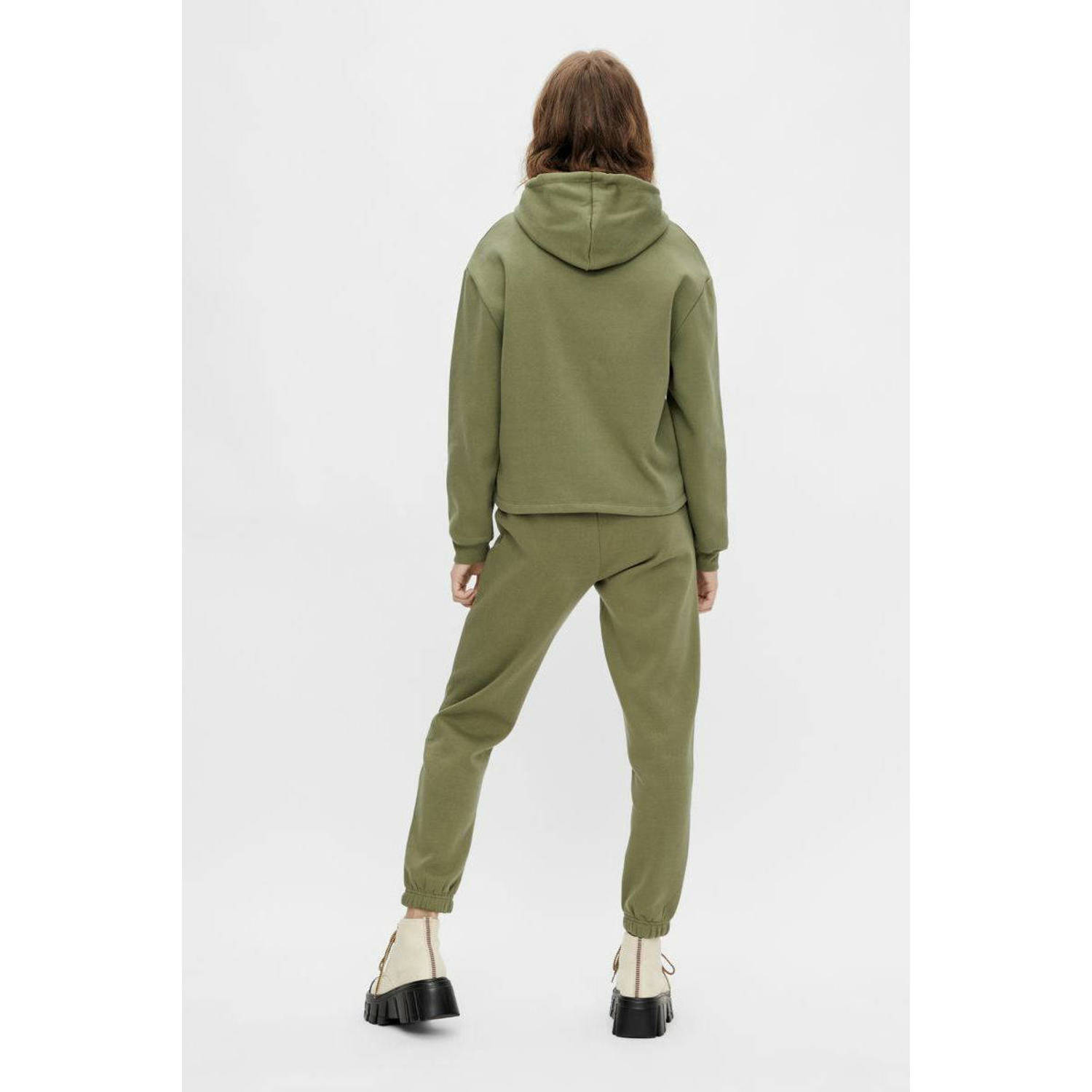 PIECES hoodie PCCHILLI olijfgroen