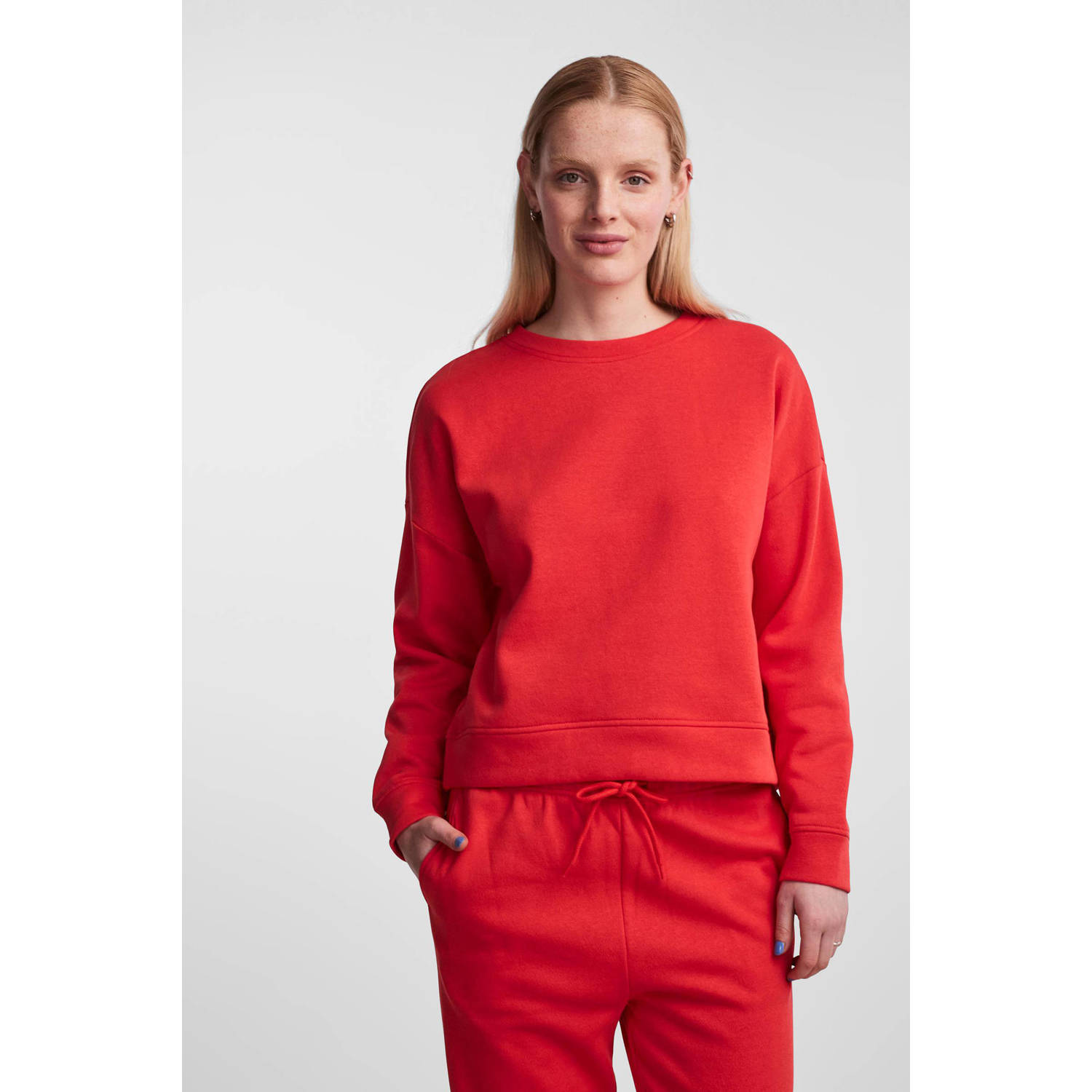 PIECES sweater PCCHILLI rood