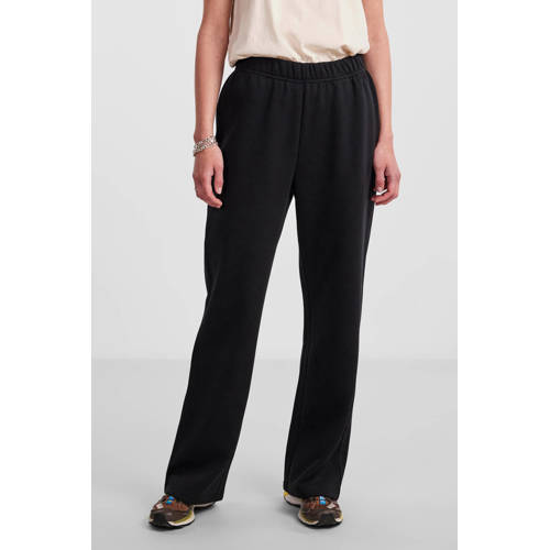 PIECES high waist wide leg sweatpants PCCHILLI zwart afbeelding