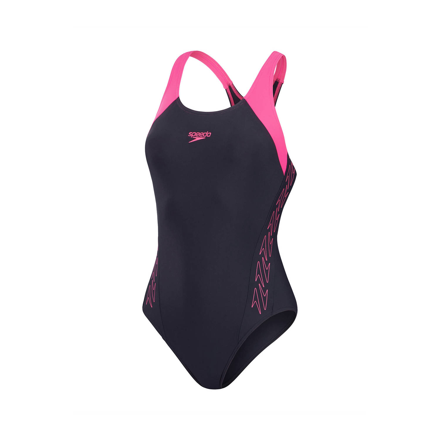 Speedo ECO EnduraFlex sportbadpak Hyperboom Racerback donkerblauw roze