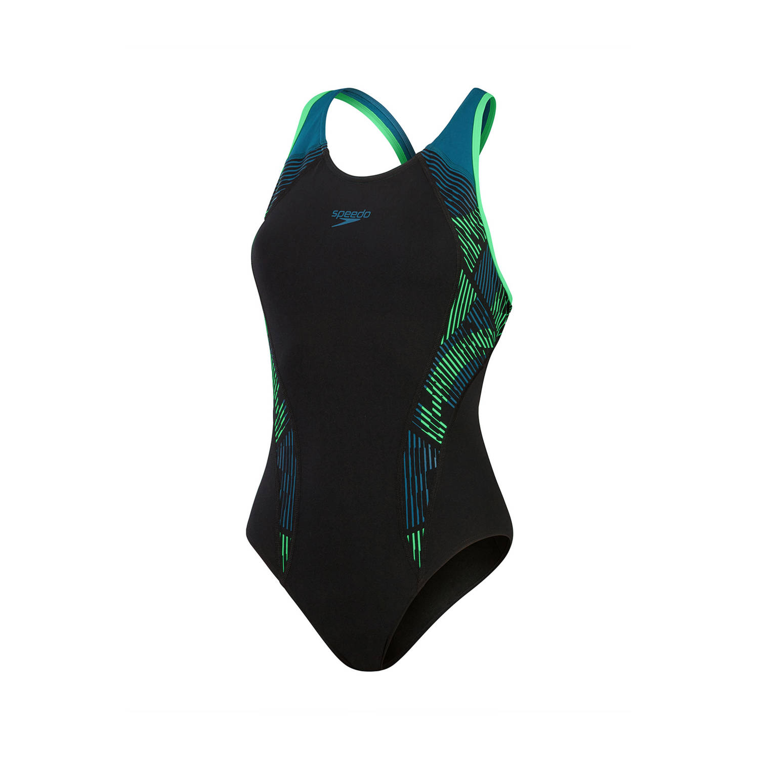 Speedo Endurance+ MAX sportbadpak Placement Laneback zwart groen